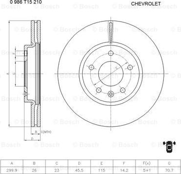 BOSCH 0 986 T15 210 - Jarrulevy inparts.fi