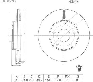 BOSCH 0 986 T15 213 - Jarrulevy inparts.fi