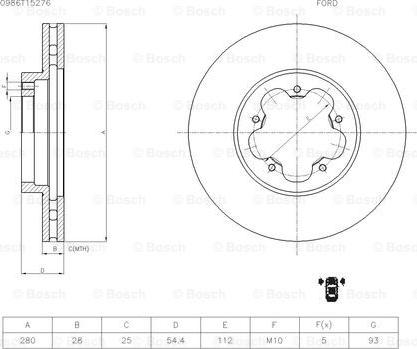 BOSCH 0 986 T15 276 - Jarrulevy inparts.fi