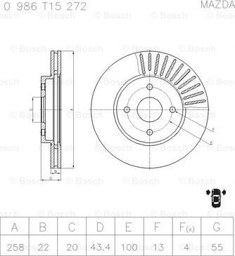 BOSCH 0 986 T15 272 - Jarrulevy inparts.fi