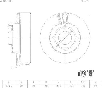 BOSCH 0 986 T16 964 - Jarrulevy inparts.fi