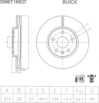 BOSCH 0 986 T16 637 - Jarrulevy inparts.fi