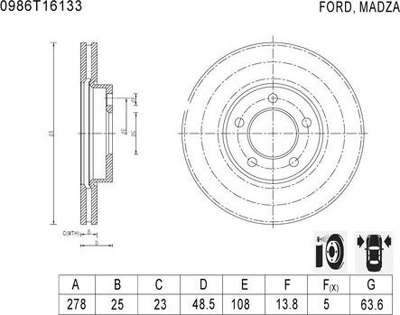 BOSCH 0 986 T16 133 - Jarrulevy inparts.fi