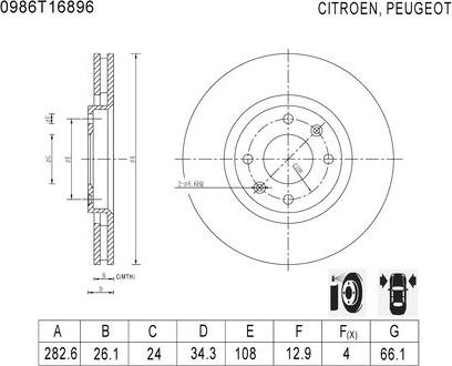 BOSCH 0 986 T16 896 - Jarrulevy inparts.fi