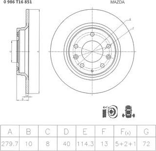 BOSCH 0 986 T16 851 - Jarrulevy inparts.fi