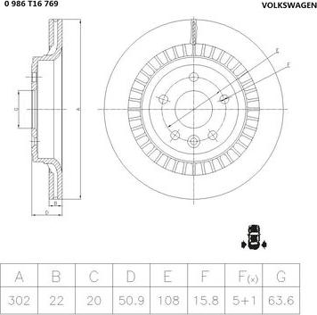 BOSCH 0 986 T16 769 - Jarrulevy inparts.fi