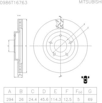 BOSCH 0 986 T16 763 - Jarrulevy inparts.fi