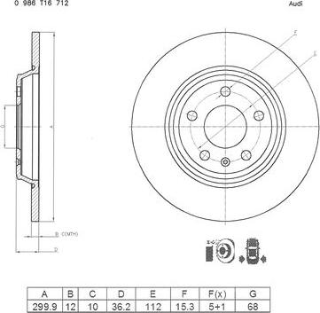 BOSCH 0 986 T16 712 - Jarrulevy inparts.fi