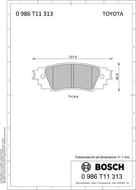 BOSCH 0 986 T11 313 - Jarrupala, levyjarru inparts.fi