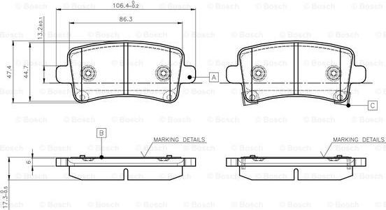 BOSCH 0 986 TB3 106 - Jarrupala, levyjarru inparts.fi