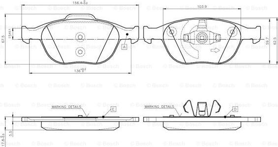 BOSCH 0 986 TB2 446 - Jarrupala, levyjarru inparts.fi