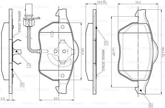 BOSCH 0 986 TB2 018 - Jarrupala, levyjarru inparts.fi