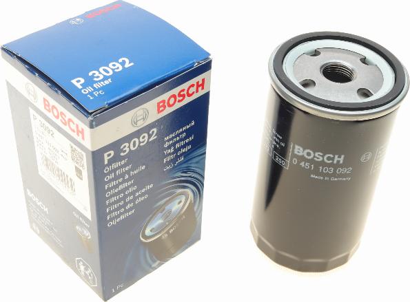 BOSCH 0 451 103 092 - Öljynsuodatin inparts.fi