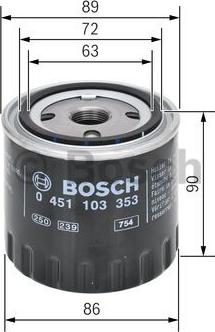 BOSCH 0 451 103 353 - Öljynsuodatin inparts.fi