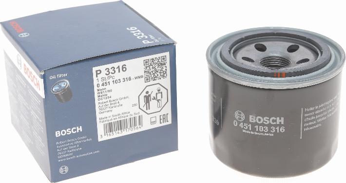 BOSCH 0 451 103 316 - Öljynsuodatin inparts.fi