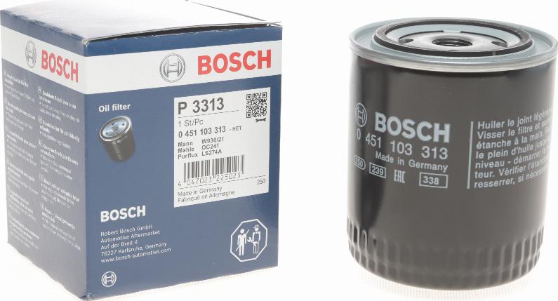 BOSCH 0 451 103 313 - Öljynsuodatin inparts.fi