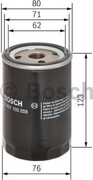 BOSCH 0 451 103 258 - Öljynsuodatin inparts.fi