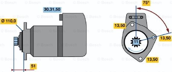 BOSCH 0 001 416 068 - Käynnistinmoottori inparts.fi