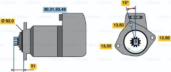 BOSCH 0 001 416 010 - Käynnistinmoottori inparts.fi