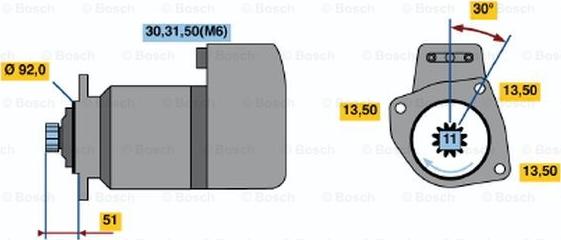 BOSCH 0 001 416 011 - Käynnistinmoottori inparts.fi