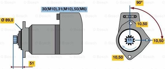 BOSCH 0 001 416 071 - Käynnistinmoottori inparts.fi