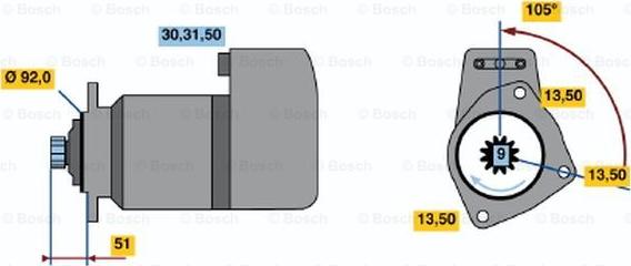 BOSCH 0 986 018 000 - Käynnistinmoottori inparts.fi