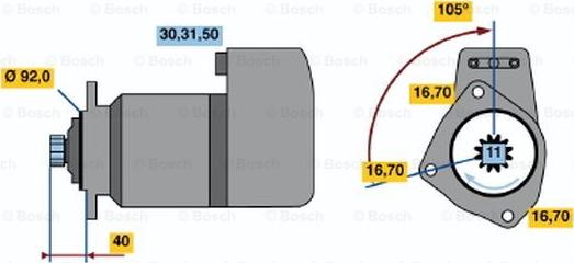 BOSCH 0 986 013 450 - Käynnistinmoottori inparts.fi