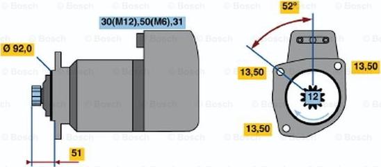 BOSCH 0 001 417 075 - Käynnistinmoottori inparts.fi