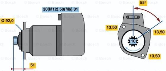 BOSCH 0 001 417 076 - Käynnistinmoottori inparts.fi