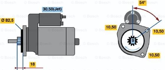 BOSCH 0 001 109 001 - Käynnistinmoottori inparts.fi