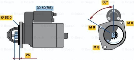 BOSCH 0 001 109 018 - Käynnistinmoottori inparts.fi