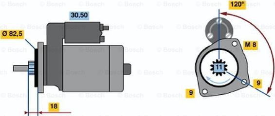 BOSCH 0 001 109 049 - Käynnistinmoottori inparts.fi