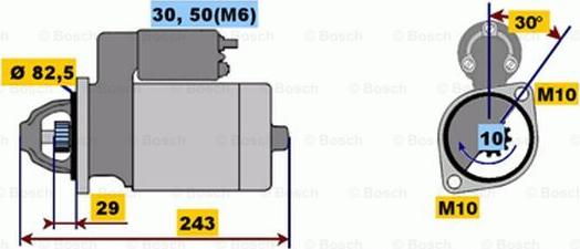 BOSCH 0 001 109 036 - Käynnistinmoottori inparts.fi