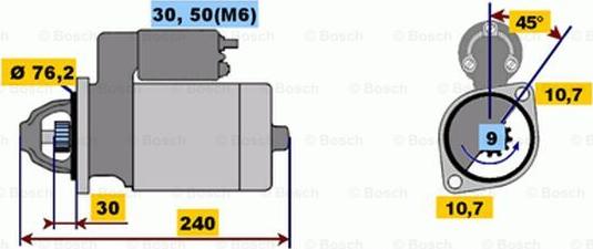 BOSCH 0 001 109 029 - Käynnistinmoottori inparts.fi