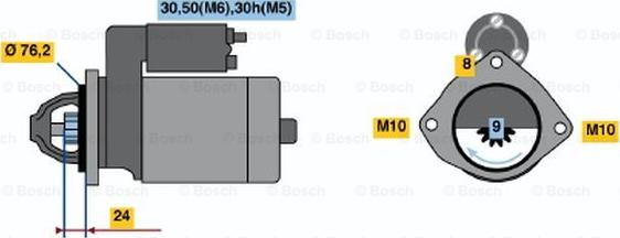 BOSCH 0 001 109 025 - Käynnistinmoottori inparts.fi