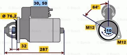 BOSCH 0 001 109 021 - Käynnistinmoottori inparts.fi