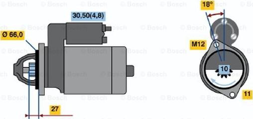 BOSCH 0 001 109 361 - Käynnistinmoottori inparts.fi