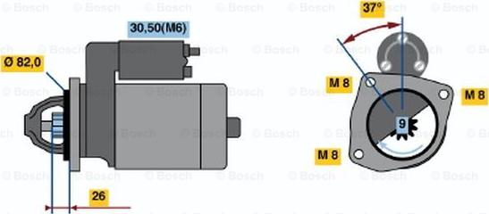 BOSCH 0 001 109 302 - Käynnistinmoottori inparts.fi