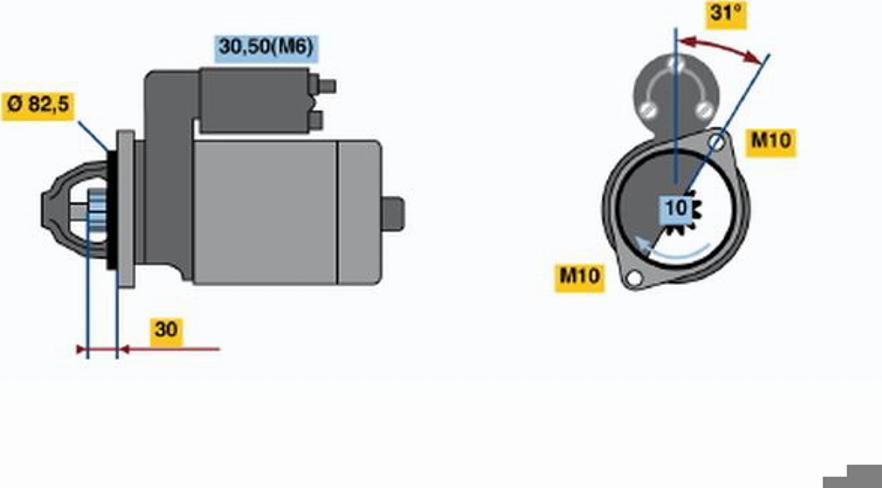 BOSCH 0 001 109 250 - Käynnistinmoottori inparts.fi