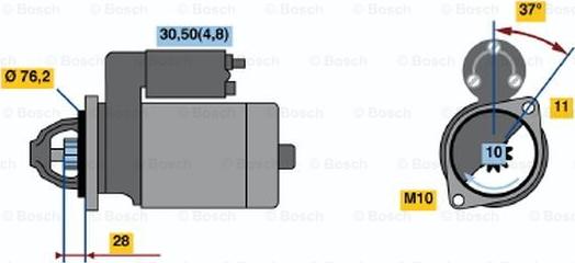 BOSCH 0 001 109 258 - Käynnistinmoottori inparts.fi