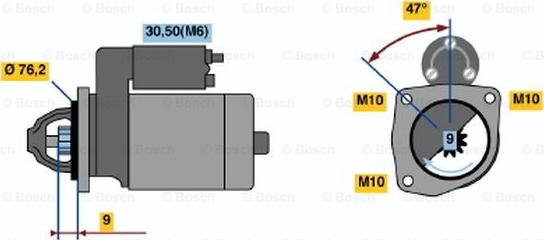 BOSCH 0 001 109 204 - Käynnistinmoottori inparts.fi