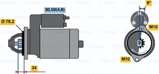 BOSCH 0 001 109 288 - Käynnistinmoottori inparts.fi