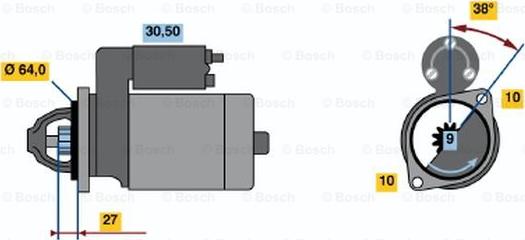 BOSCH 0 001 106 409 - Käynnistinmoottori inparts.fi