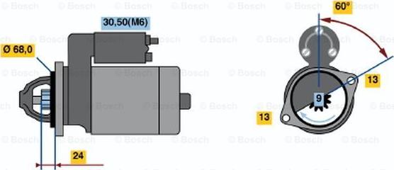 BOSCH 0 001 106 019 - Käynnistinmoottori inparts.fi