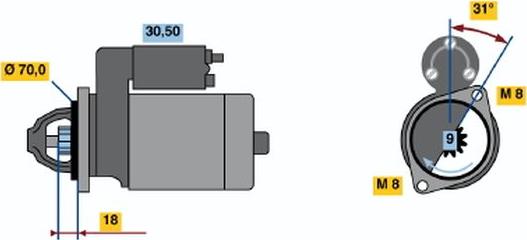 BOSCH 0 001 106 014 - Käynnistinmoottori inparts.fi