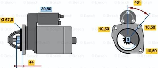 BOSCH 0 001 106 016 - Käynnistinmoottori inparts.fi