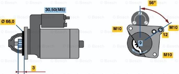 BOSCH 0 001 106 023 - Käynnistinmoottori inparts.fi