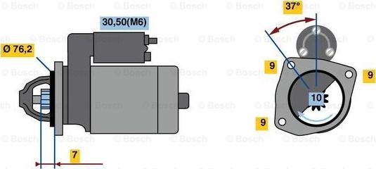 BOSCH 0 001 108 450 - Käynnistinmoottori inparts.fi