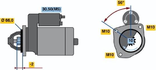 BOSCH 0 001 108 400 - Käynnistinmoottori inparts.fi