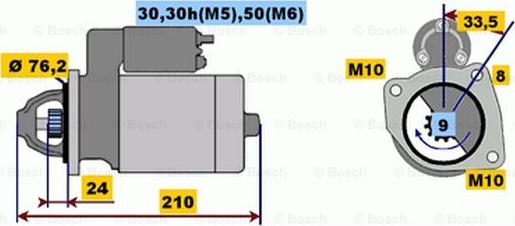 BOSCH 0 001 108 401 - Käynnistinmoottori inparts.fi